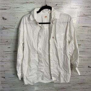 Levi's Cream Collared Shirt button down white size xs